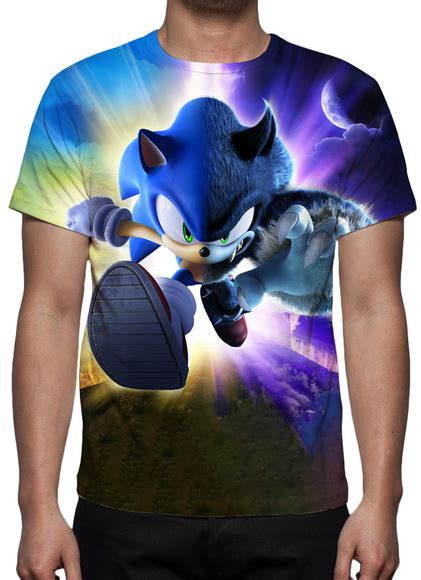 Camiseta Sonic Mod Estampa Total Elo Produtos Especiais