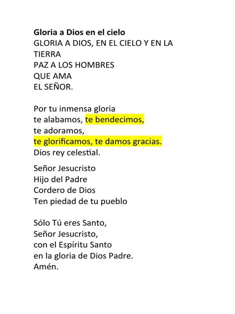 1 Gloria A Dios En El Cielo Pdf