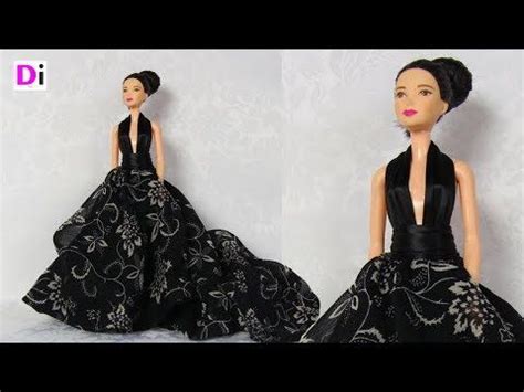 Вечернее платье для куклы Барби с открытой спиной. How to make dress ...