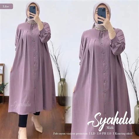 Jual Cod Gamis Wanita Kekinian Syahdu Midi Dress Jumbo M L Xl