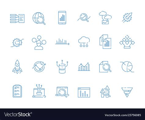 Data Analysis Symbols Business Diagram Analytics Vector Image