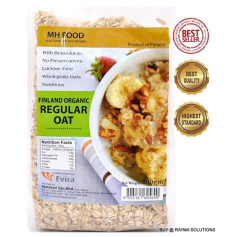 Mh Food Finland Organic Regular Rolled Oats 500g Lazada