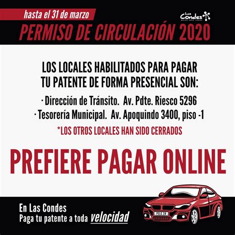 Conoce dónde pagar tu Permiso de Circulación Las Condes