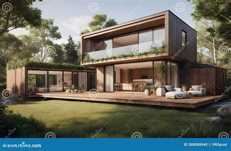 Eco Friendly House Nestled In Lush Greenery Ai Generated Stock Photo