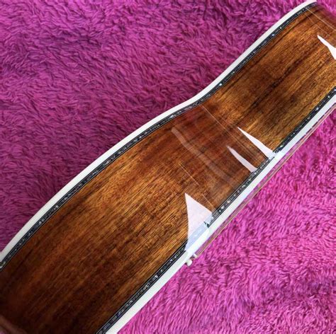 Real Abalone Inlay Ebony Fingerboard 39 Ooo45 Style All Solid Koa