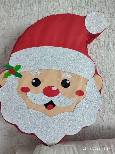 Pi Ata De Cara De Santa Claus Pi Atas Navidad Pi Atas Pi Atas