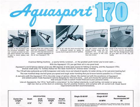 Aquasport 170 Brochure Sailinfo I