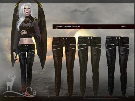 DSF PANT OBSIDIAN SANCTUM Von DanSimsFantasy Punk Outfits Sims Sims 4