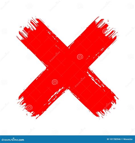 X Red Cross Brush Paint Stroke Stock Vector Illustration Of Artistic