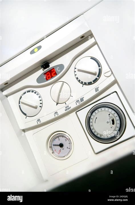domestic boiler controls stock photo alamy