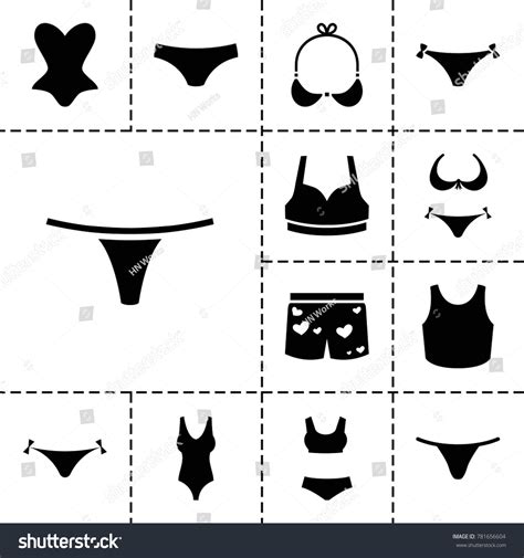 Lingerie Icons Set Editable Filled Stock Vector Royalty Free Shutterstock