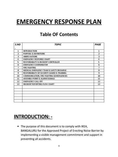 Emergency Response Plan | PDF | Emergency | Firefighter