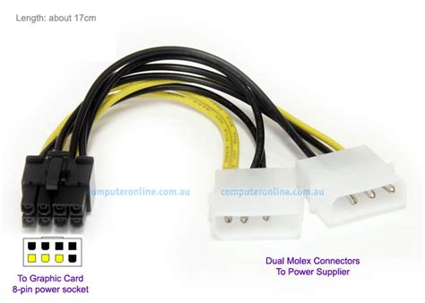4 pin Molex to 8 pin PCI E Express Video Card Graphic Card Power ...