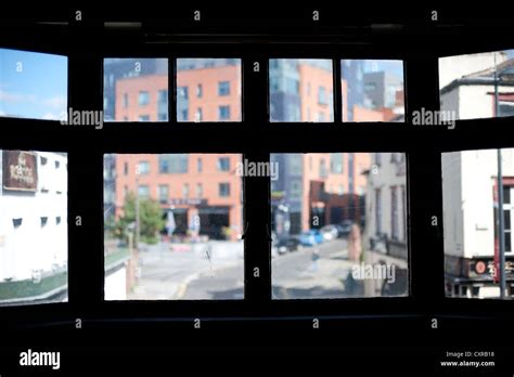 View Through Square Window Panes Frame Stock Photo Alamy