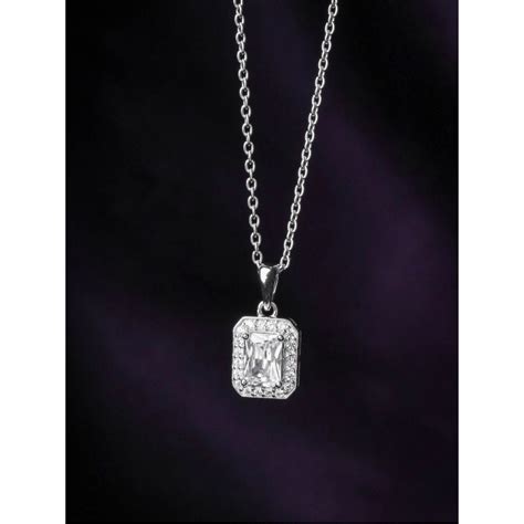 Ornate Jewels Sterling Silver Carat American Diamond Pendant