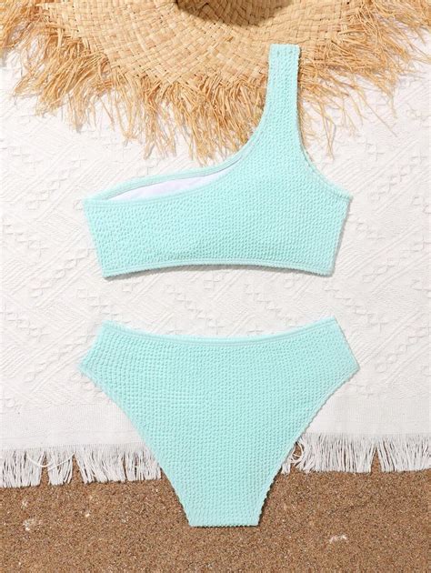 Ensemble De Bikini Une Paule Uni Pour Fille Pr Adolescente Plage D T Mode En Ligne