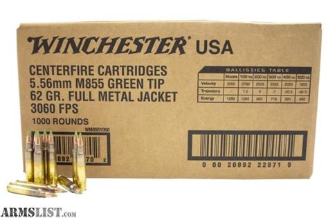 Armslist For Sale Winchester M855 62gr 556 Green Tip Ammo 55 Cents