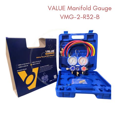 [READY STOCK] VALUE Manifold Gauge VMG-2-R32-B (R410a, R32, R22, R134a ...