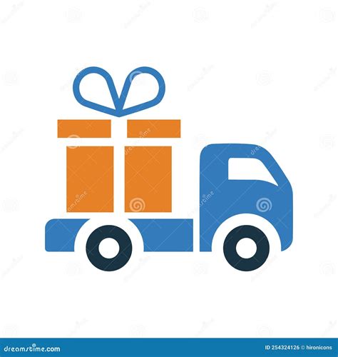 Gift Box Delivery Icon Glyph Style Vector EPS Stock Vector