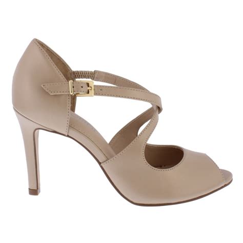 Capollini Orchid Nude Leather Cross Strap Peep Toe Sandals