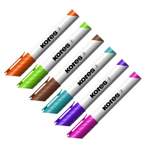 Набор маркеров для досок "Kores" 6 шт, ассорти (237239249) купить с ...