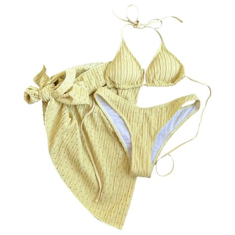 Hwmodou Women Bikinis Set Women S High Waisted Bikini Backless Draw