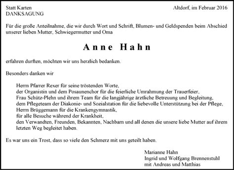 Traueranzeigen von Anne Hahn Kreiszeitung Böblinger Bote