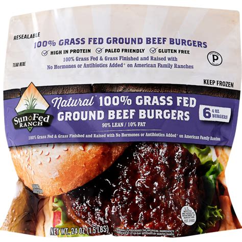 Sun Fed Ranch Burgers Beef Ground 00 Grass Fed Frozen Foods Yoder S Country Market