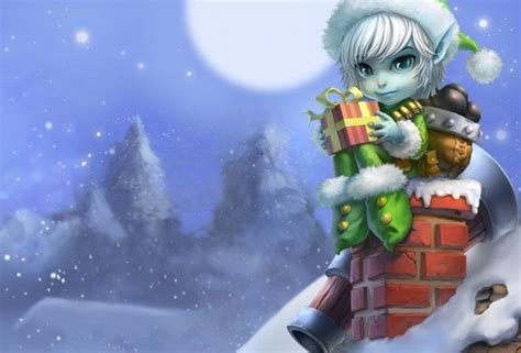 эльф, красный, синий, зеленый, луна, ночь, подарки, рождество, Лига ...