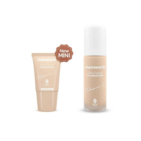 Mamaearth Glow Serum Foundation Mini Tube Nude Glow Ml Kiasu Mart