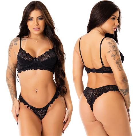 Conjunto Sensual Lingerie Renda Suti Sem Bojo E Calcinha Mileide Shopee Brasil