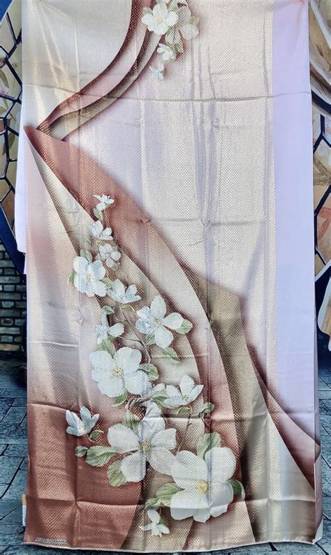 Gold Lame White Flowers Nude Silky Ao Dai Boutique Llc