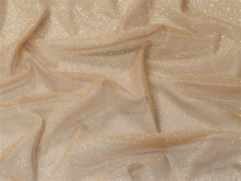 Glitter Mesh Spandex Nude Silver 10 Stretch House Inc