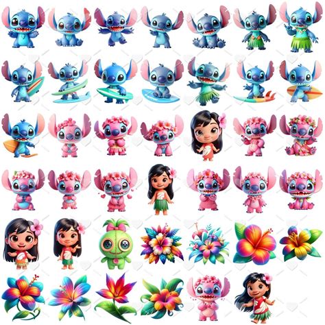 Stich Stitch Png Fofo - Ilustrações Lilo e Stitch Png Baby Fofo Kit Digital 3D • DMK Studio