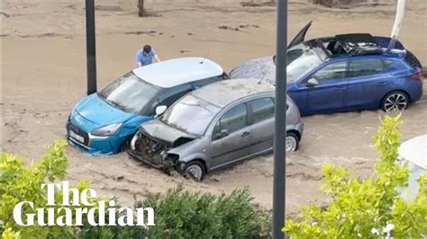 Spain Severe Floods Sweep Cars Away After Torrential Rain Youtube