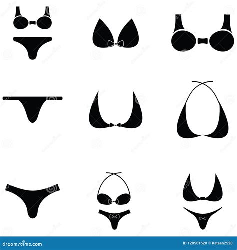 Sistema Del Icono Del Bikini Ilustración del Vector Ilustración de bragas underwear 120561620