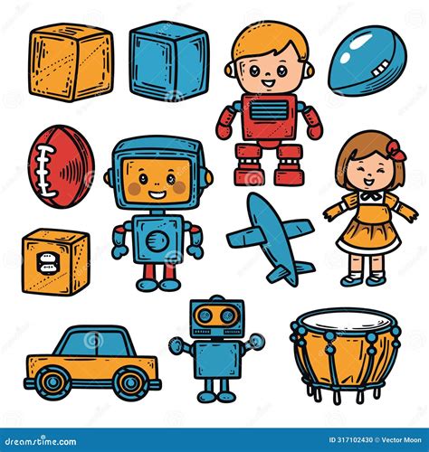 Toys Objects Cartoon Illustration Set 33432426