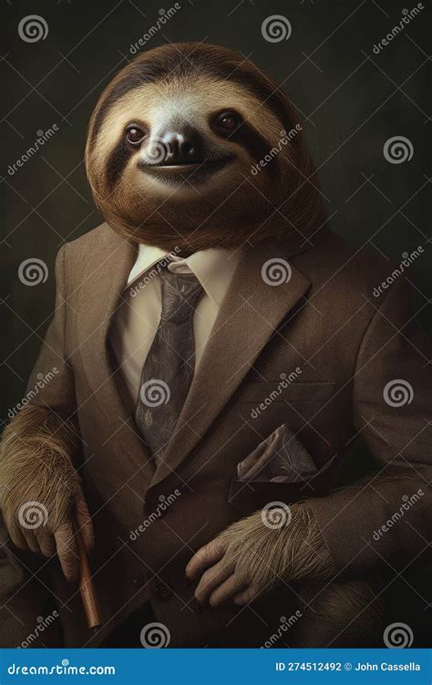 Sloth In A Business Suit Stock Illustration Illustration Of Person
