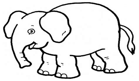 Gambar Kartun Gajah Hitam Putih