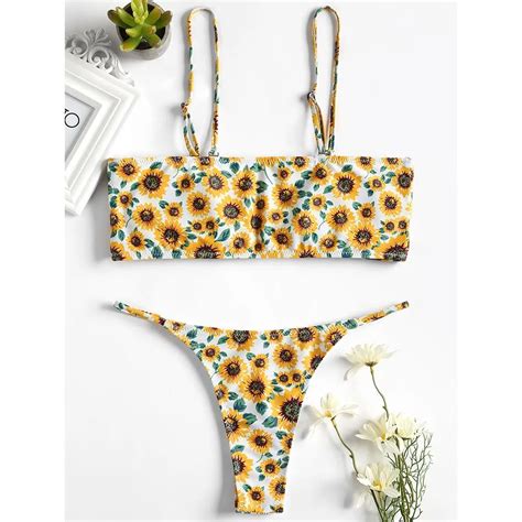 Girasol Bikini Bandeau Traje De Baño Mujeres Traje De Baño Brasileño Micro Tanga Bikini Trajes