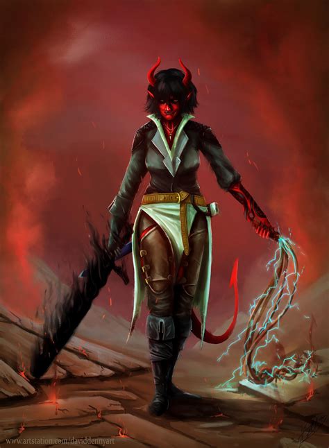 Art Oc Hexblade Tiefling I Recently Painted Rdnd