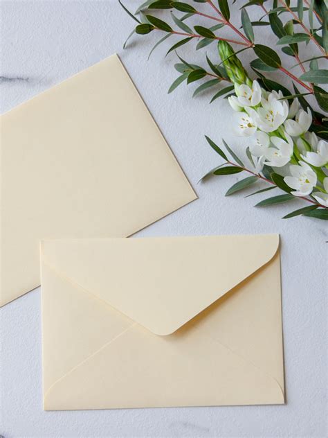 Конверты из дизайнерской бумаги кремовые 10 штук, размер 11*15,5 см ...