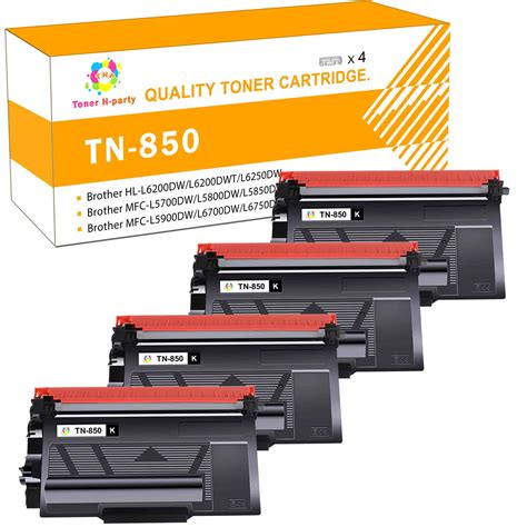 Brother Genuine TN850 / TN880 High-Yield Black Toner Cartridge — Complete 4-Color CMYK Set, Standard Yield (GOV-TAA) (TN850-CMYK-SET-STD-GOV-TAA)