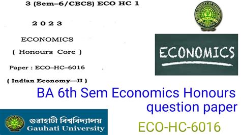 Ba Th Sem Economics Honours Hc Question Paper Indian Economy