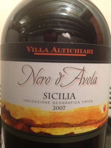 Villa Altichiari Nero D Avola Vivino Us