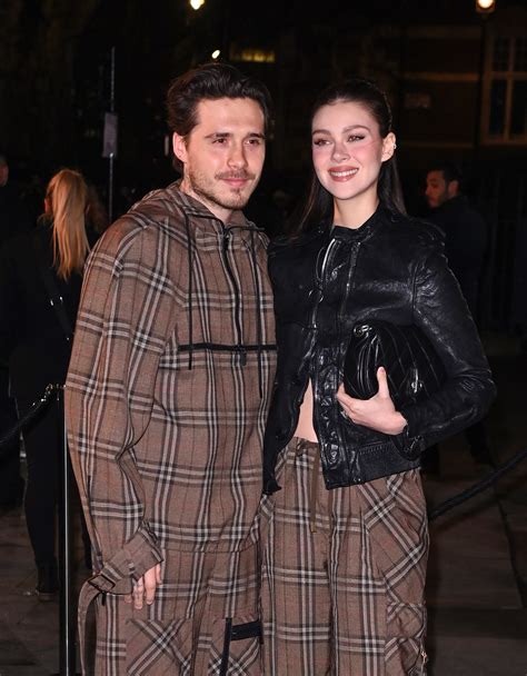 Brooklyn Beckham and Nicola Peltz match in Burberry plaid at London