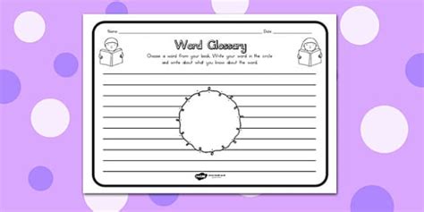 Word Glossary Comprehension Worksheet Profesor Hizo