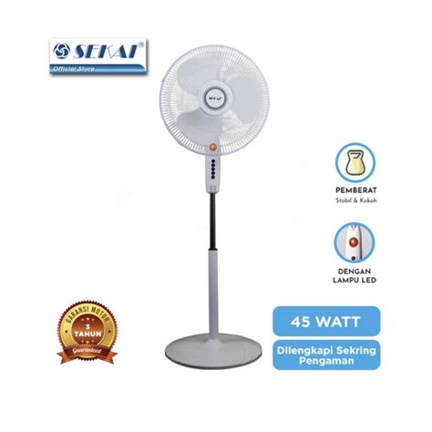 Jual Sekai Stand Fan 16 Inch Sfn1621 White Black Indonesiashopee