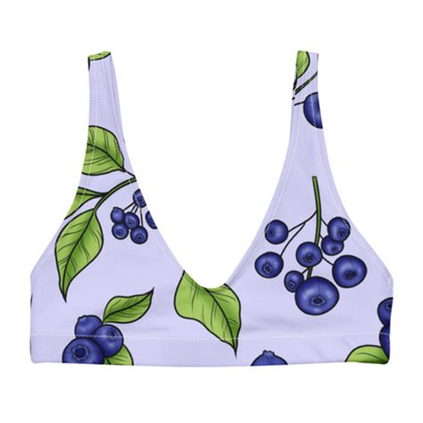 Botanical Blueberry Recycled Padded Bikini Top Luck And Lavender