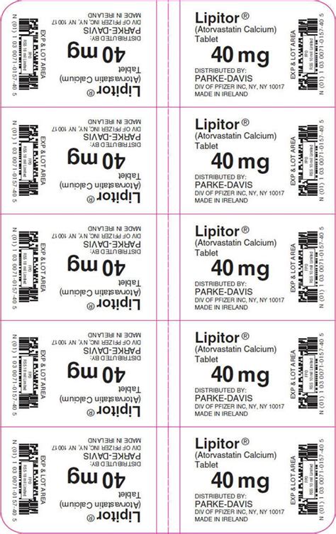 Lipitor - FDA prescribing information, side effects and uses